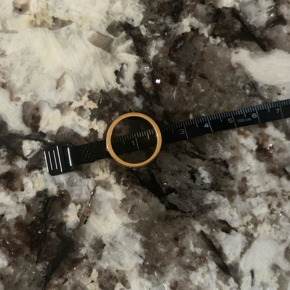 Vintage Gold Plated Ring, Stainless Steel, Approx. Size 7.5 - Picture 5 of 6